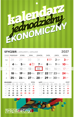 Kalendarz jednodzielny  EKONOMICZNY